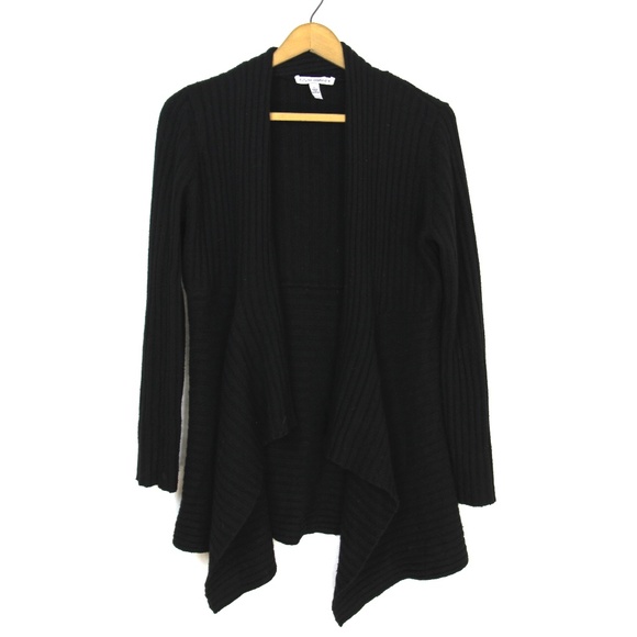 Autumn Cashmere Sweaters Rib Drape Cashmeremerino Cardigan